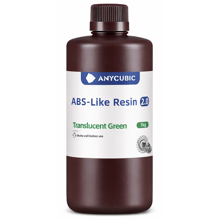 Смола 3D, Anycubic ABS-Like 2.0, 1кг, Прозрачно зелено, за 3D принтер