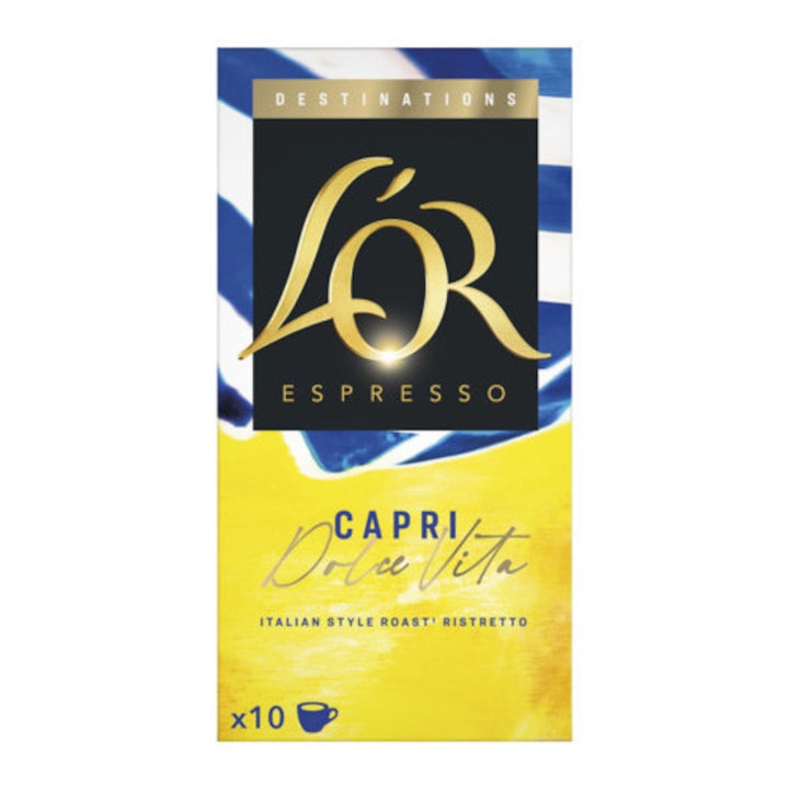 Cafea capsule, L’OR Espresso CAPRI, compatibile nespresso, 10 buc, 52 g