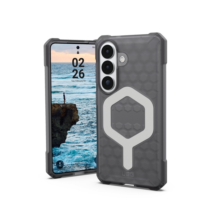 Калъф UAG Essential Armor с MagSafe, съвместим със Samsung Galaxy S26, Ash