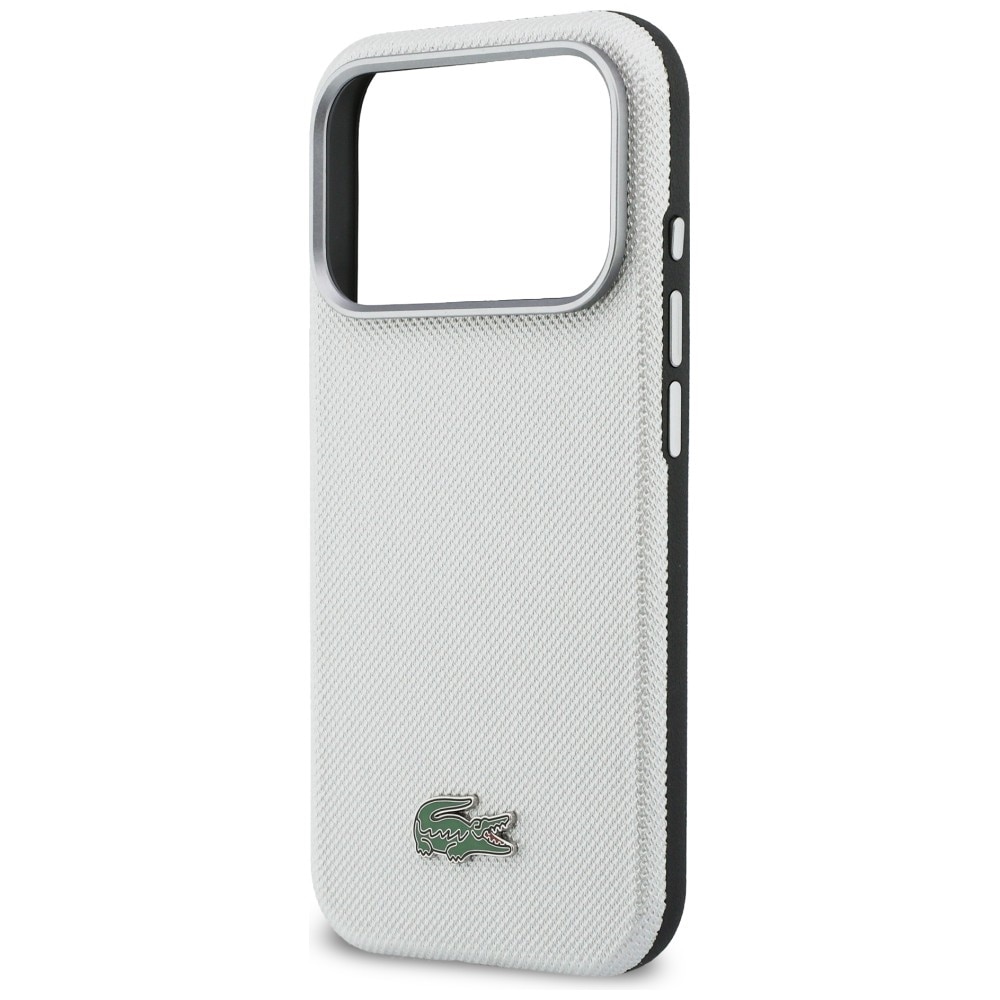 Husa Lacoste Semi Wrap Petit Pique cu MagSafe compatibila cu iPhone 17 Pro, Light Gray