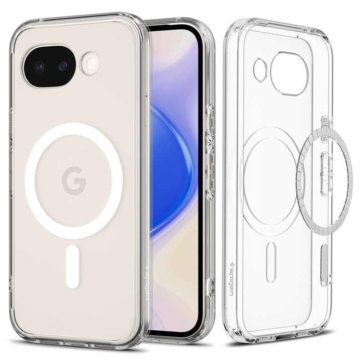 Carcasa Spigen Ultra Hybrid cu MagSafe compatibila cu Google Pixel 10a, Alb / Transparent