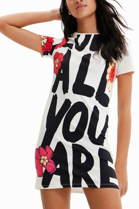 Rochie Desigual 23SWVK69, Alb, S