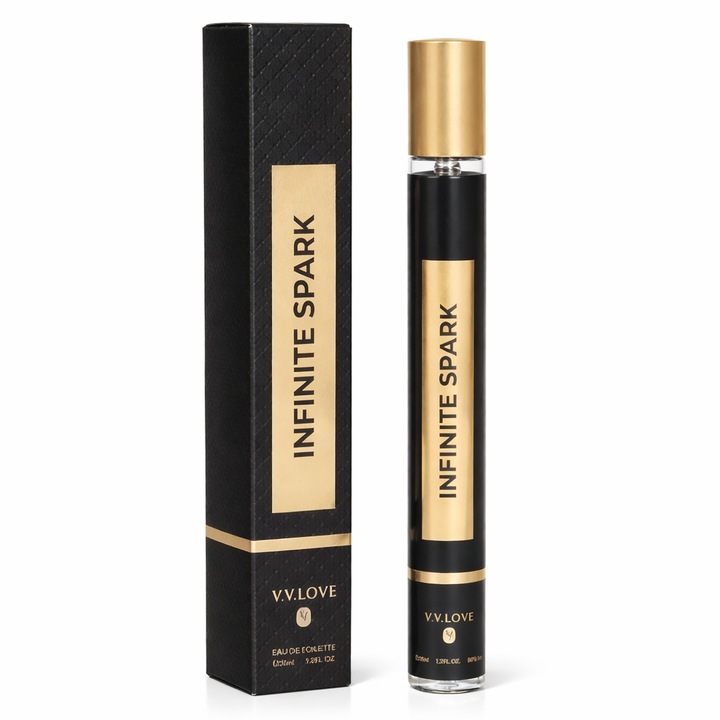 Férfi parfüm, V.V.LOVE, Infinite Spark, 35 ml, fás-orientális, egyedi doboz