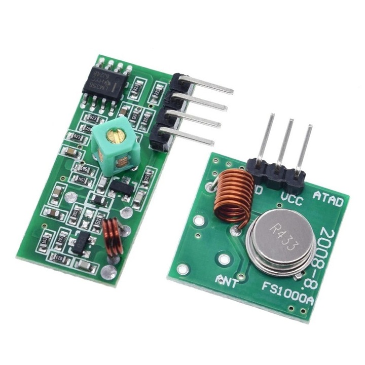 Set module wireless RF 433Mhz, emitator si receptor pentru control la distanta