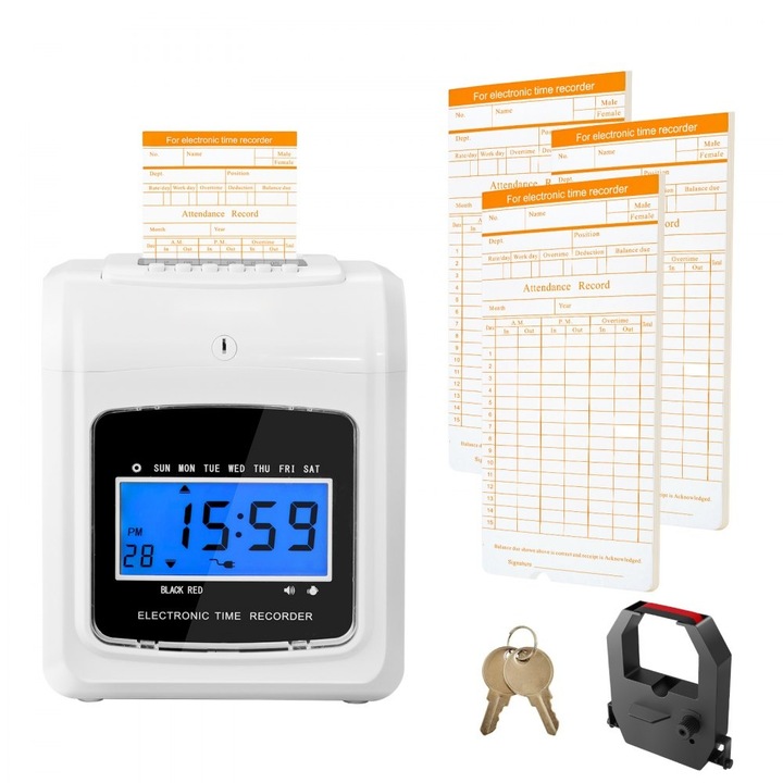 Inregistrator de pontaj si prezenta, Model 102 carduri, Ideal baza de date pentru angajati