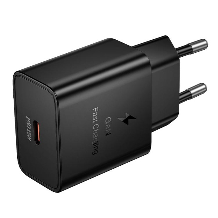 Hoco N76 hálózati töltő, 25W, USB-C, Fekete