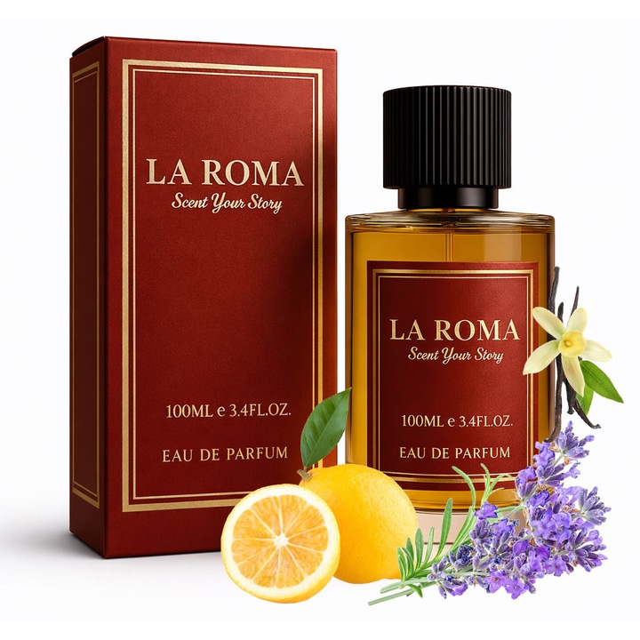 La Roma M-5 Fantoma Eau de Parfum férfiaknak, modern, bátor és emlékezetes férfinak, intenzív, tartós, aromás/fougere illat, citrusfélékkel, levendulával és vaníliával, 100ml