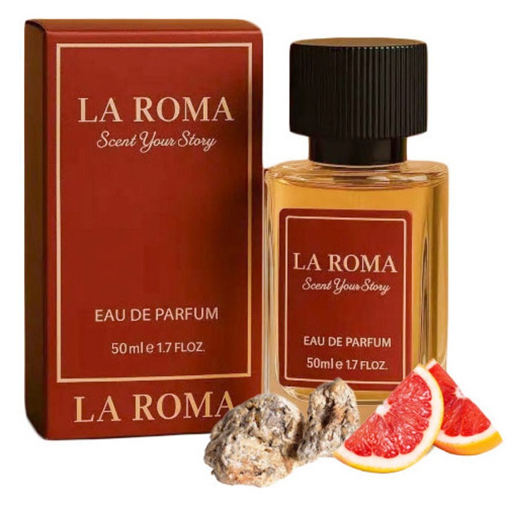 La Roma M-2 Invictus Eau de Parfum férfiaknak, intenzív, hódító, kitartó férfiaknak, tengeri, grapefruit és ámbra jegyekkel, 50ml