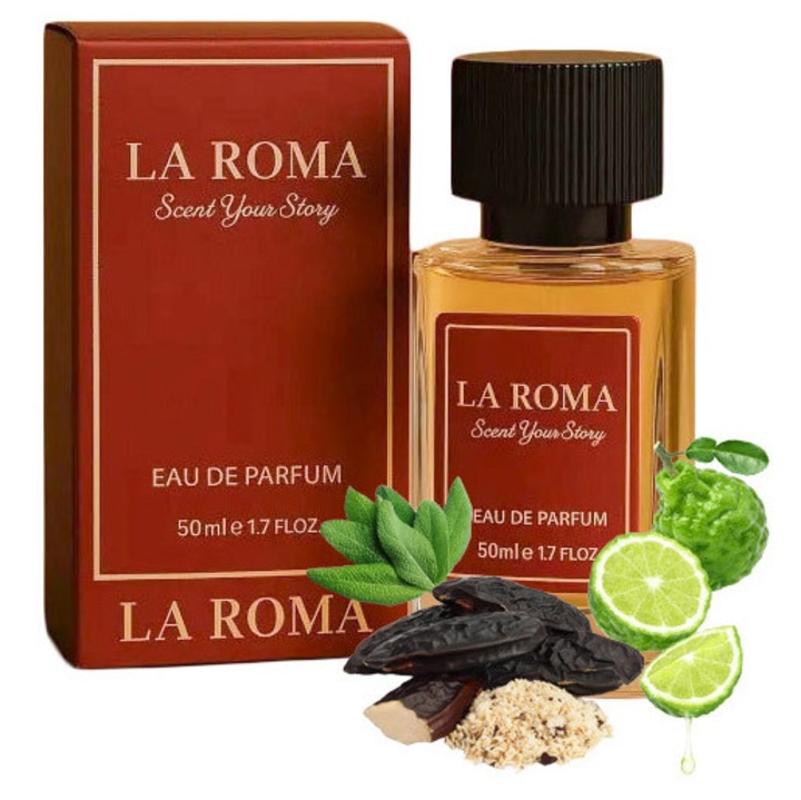 La Roma M-7 SanLoren Eau de Parfum férfiaknak, energikus és elegáns férfiaknak, friss, intenzív és kifinomult illat, aromás/fougere, bergamottal, zsályával és tonkával, 50ml