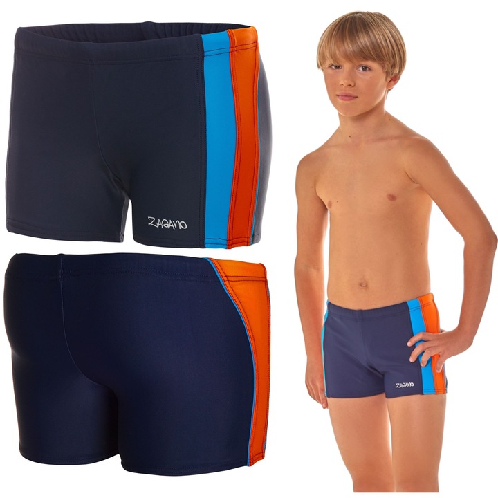 Costum de baie pentru baieti, boxeri de baie, Zagano 2804, Albastru marin