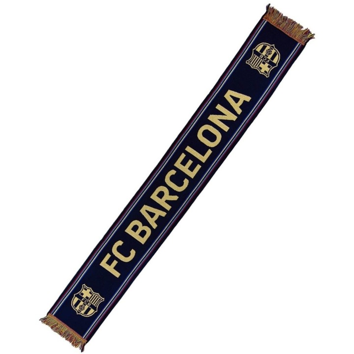 Fular Suporter FC Barcelona Oficial Licentiat Original Scarf 35th 5004BUT35 din Acril de Inalta Calitate 140x20 cm Design Perfect Cadou Barbat Femeie Copil Adult Pentru Fani Pasionati
