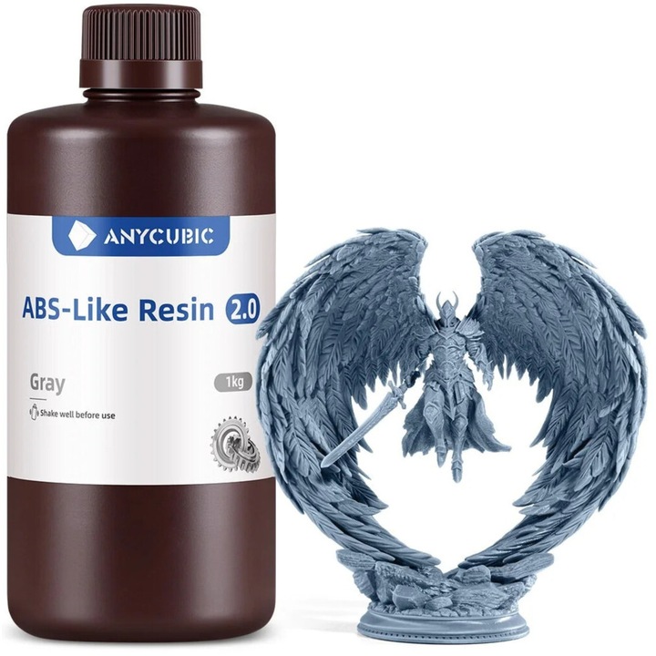 3D gyanta, Anycubic ABS-Like 2.0, 1kg, Szürke, 3D nyomtatóhoz