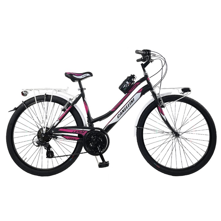 Bicicleta pentru fete Canellini LINCY 26" - Negru/Fucsia
