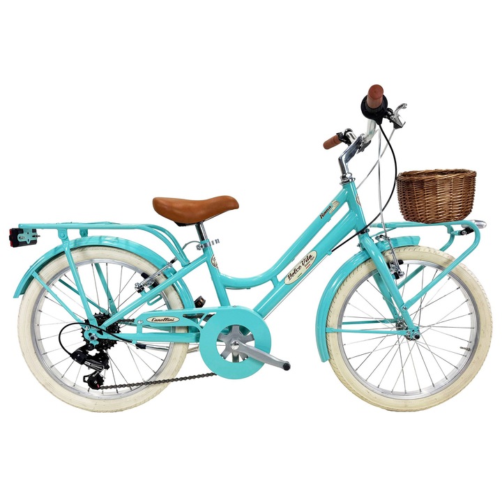 Bicicleta pentru fete Dolce Vita by Canellini ROMA 20" 6 viteze cu cos - Turcoaz deschis