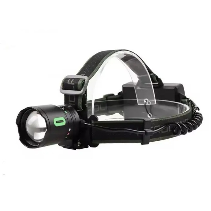 Акумулаторен LED фенер за глава COBA CB 8117 3 с три батерии, страничен COB LED и power bank