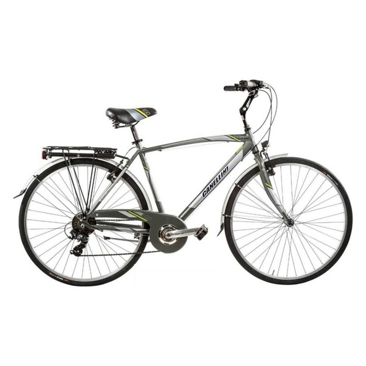 Bicicleta de oras Canellini EGO barbati 21 viteze - Titaniu/Verde - marimea 57