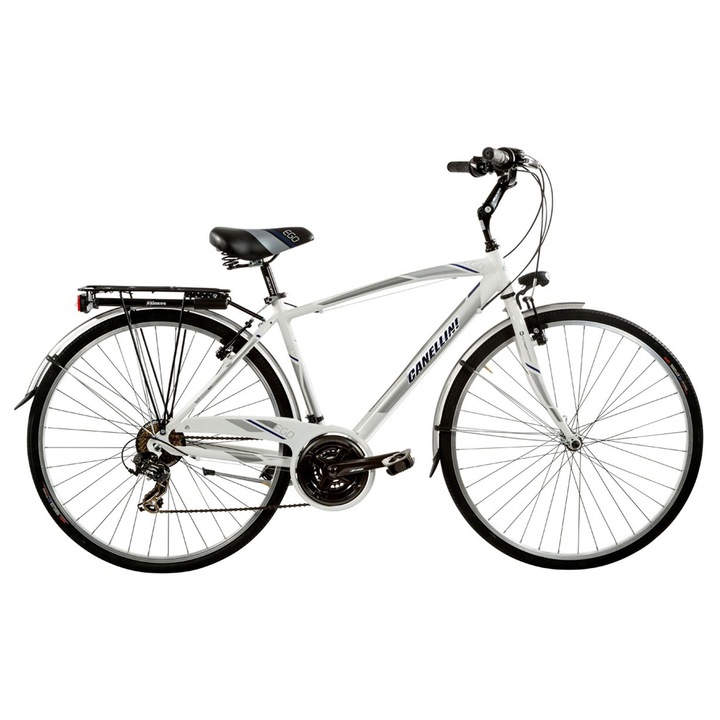 Canellini EGO férfi városi kerékpár, 21 sebességes - Fehér/Kék - 57-es méret