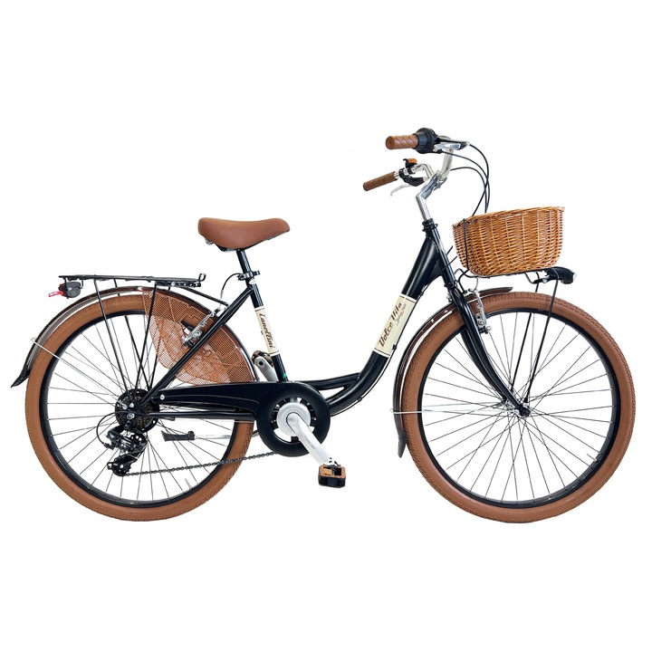 Városi kerékpár Dolce Vita by Canellini VENERE 26" kosárral - Fekete