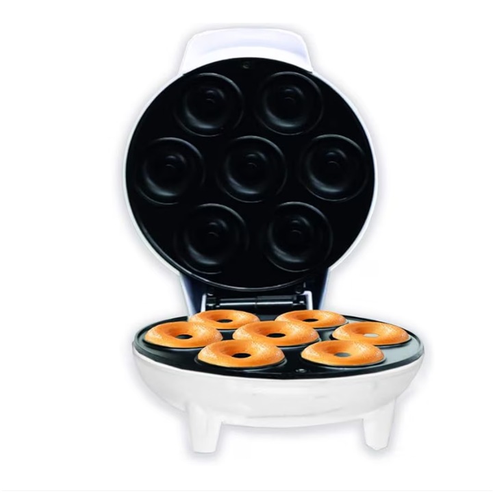 Уред за понички ATT, бял/черен, 7 понички, незалепваща повърхност, 750W