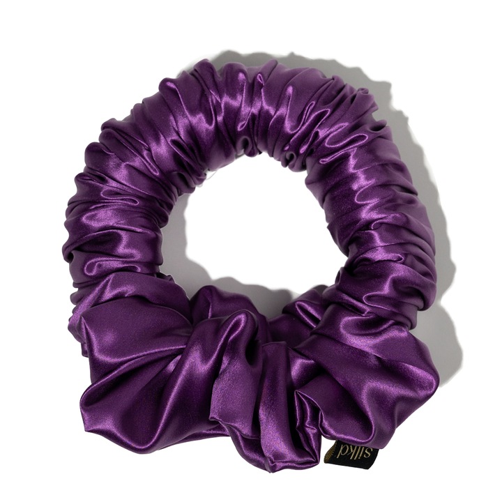 Ondulator fara caldura tip elastic de par, Silkd, Matase Mulberry 19 momme, Mov