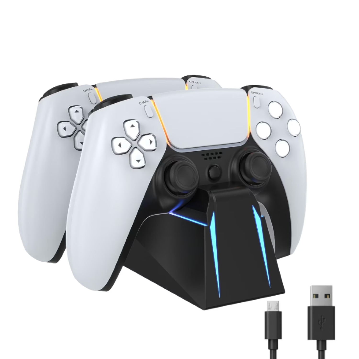 Controller Wireless Dual-Sense pentru PS5/PS4/PS4 PRO/PS4 SLIM, negru, senzor de mișcare, încărcător dual inclus