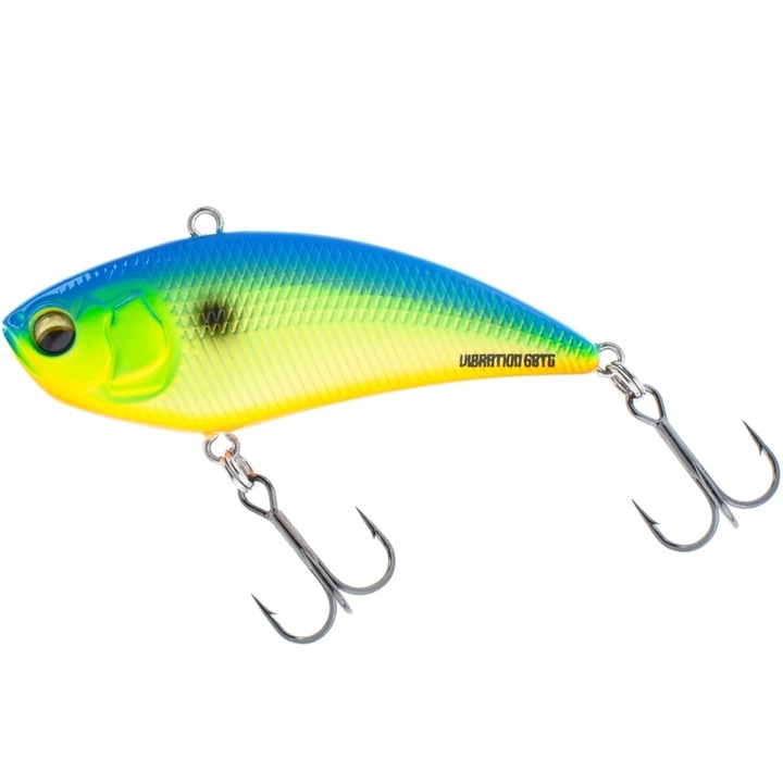 Vobler RTB Vibration 68TG 6.8cm 21g, vibráló színek, süllő, sügér, csuka horgászatához, Matt Kék Hátú Sárga S