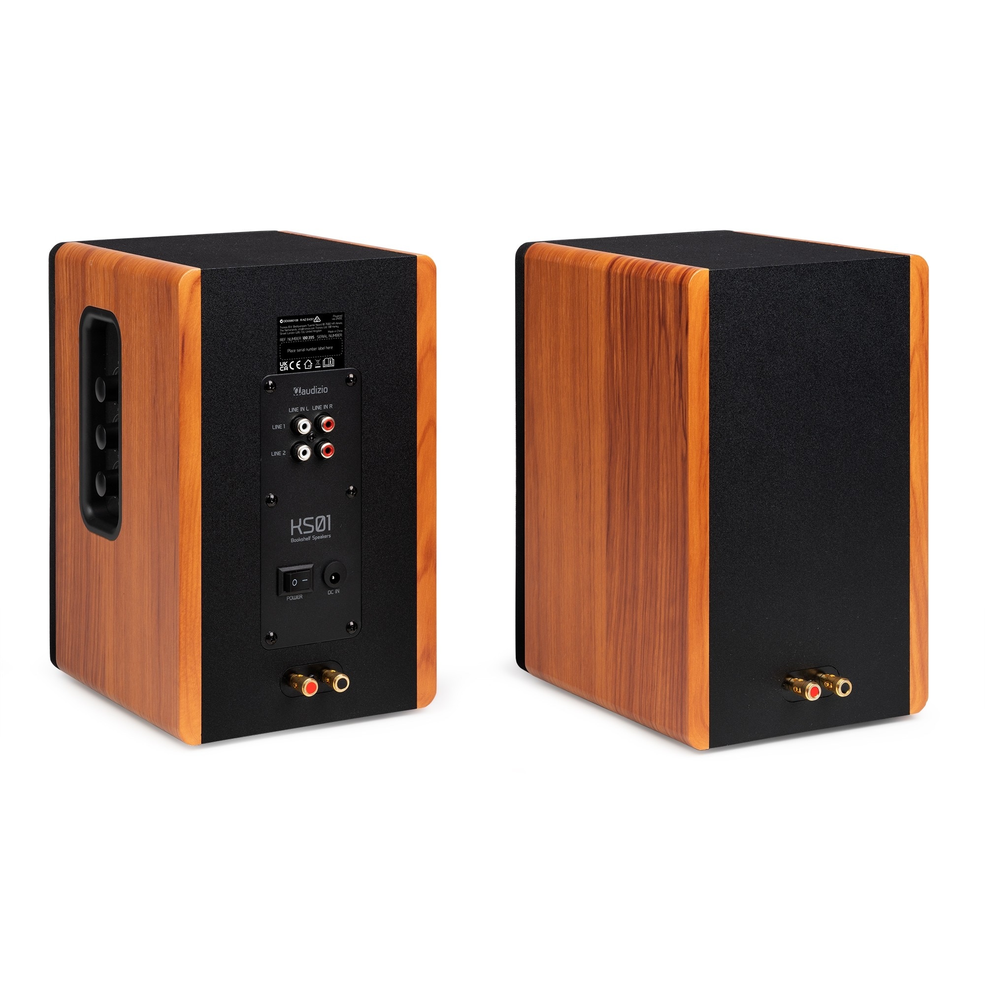 Set 2 boxe active Hi-Fi de raft, 4", 40W RMS, Bluetooth, maro, Audizio KS01