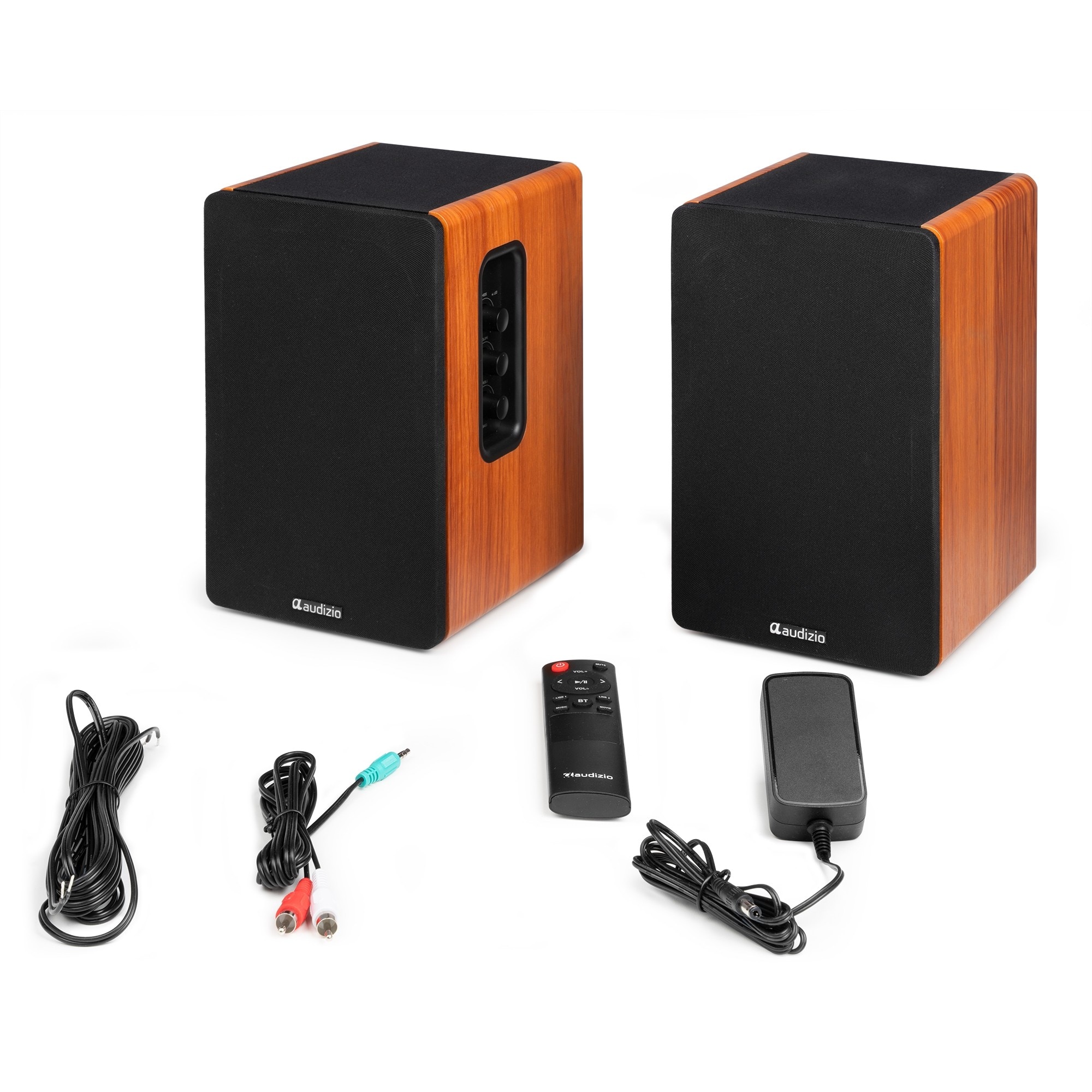 Set 2 boxe active Hi-Fi de raft, 4", 40W RMS, Bluetooth, maro, Audizio KS01