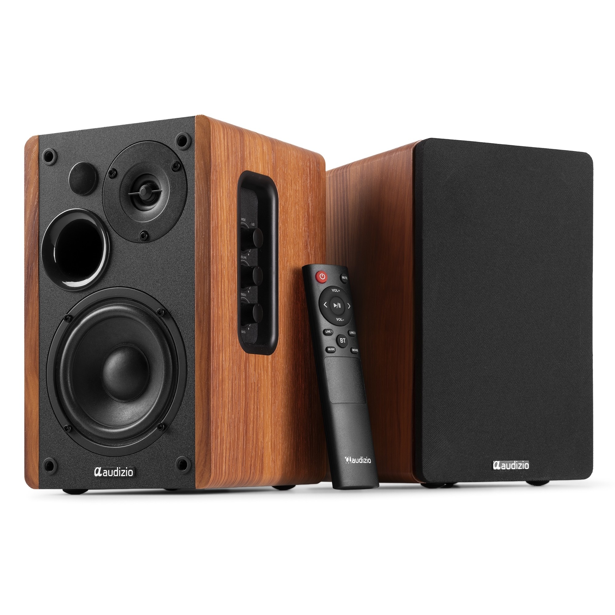 Set 2 boxe active Hi-Fi de raft, 4", 40W RMS, Bluetooth, maro, Audizio KS01