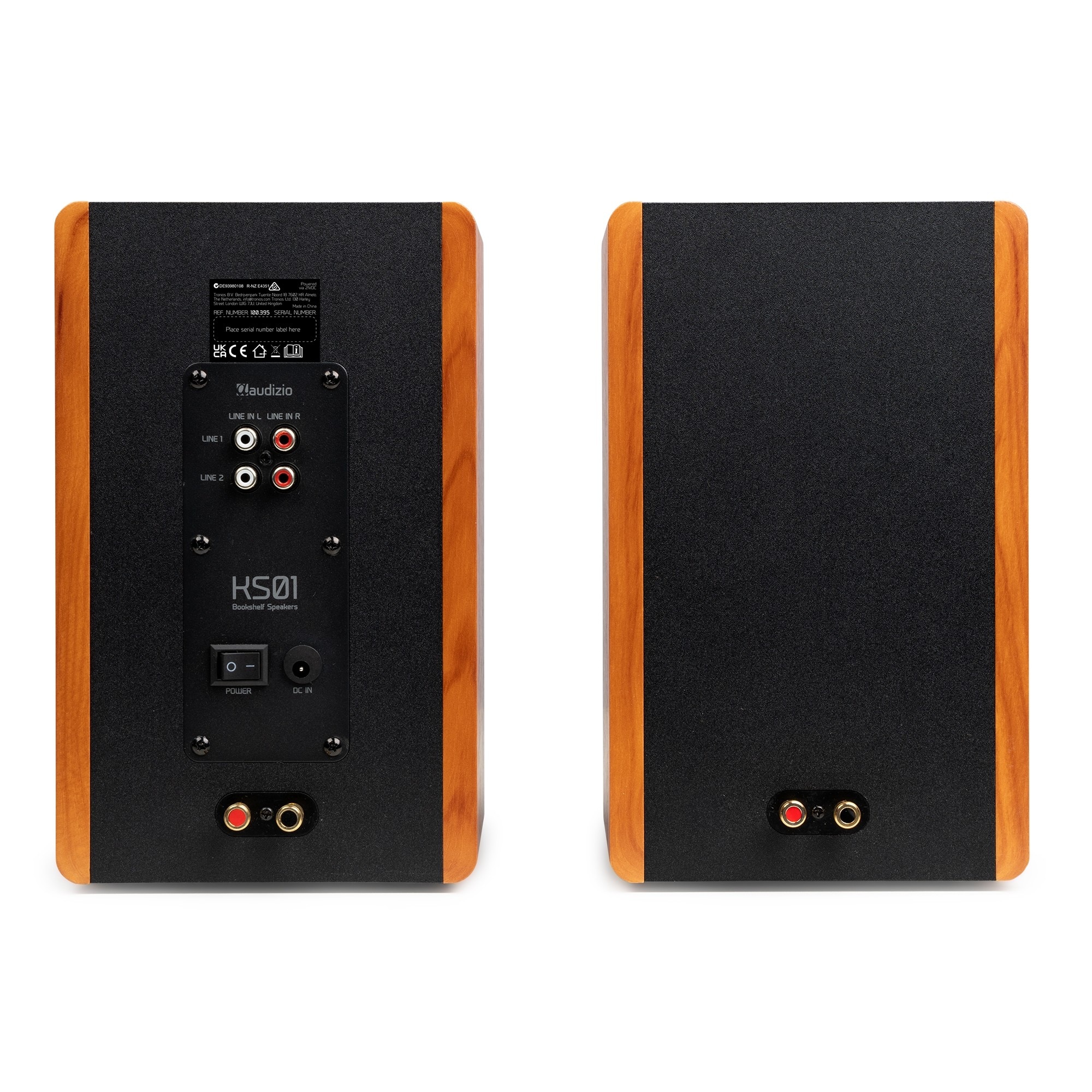 Set 2 boxe active Hi-Fi de raft, 4", 40W RMS, Bluetooth, maro, Audizio KS01