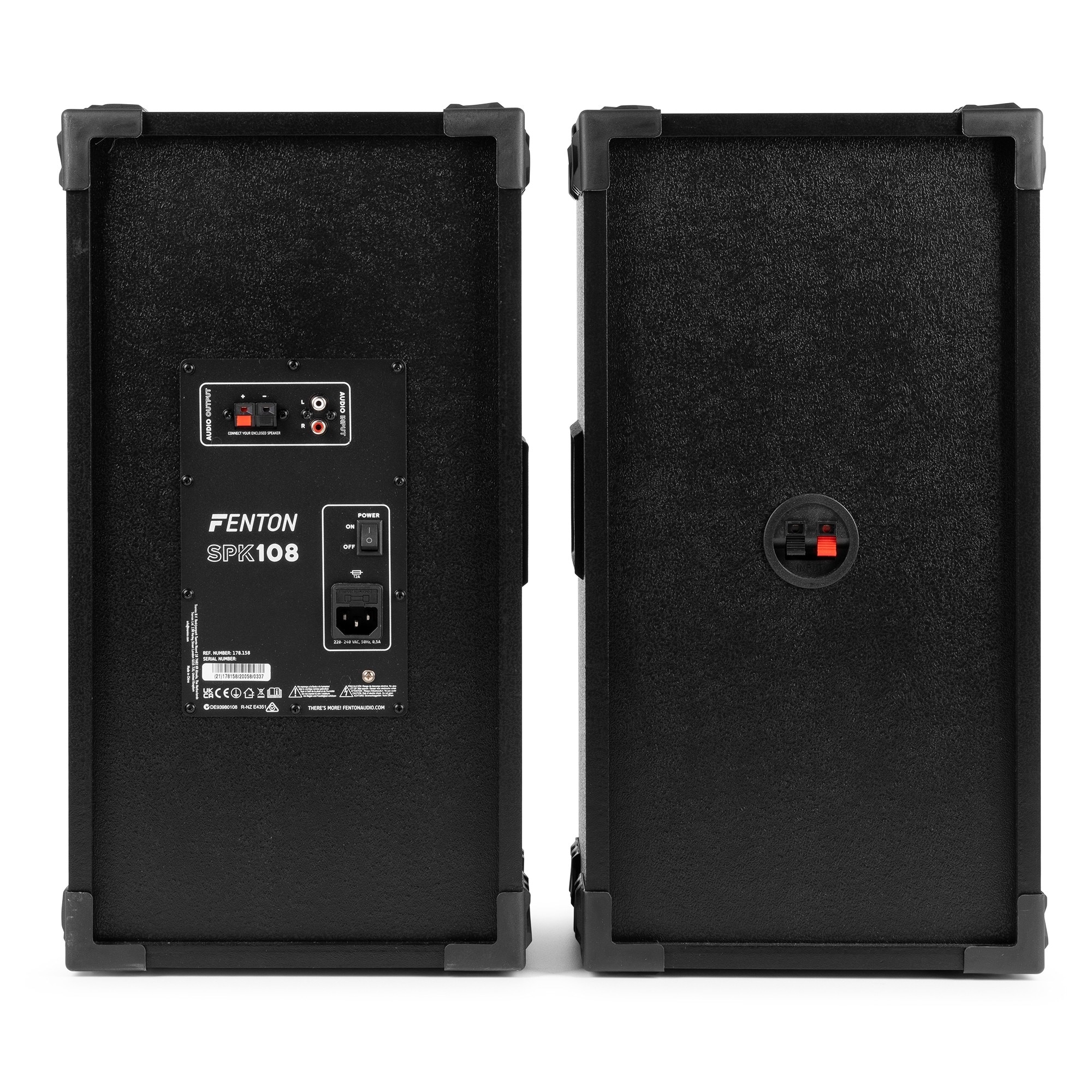 Set 2 boxe active, 8”, 200W RMS, LED, Bluetooth/USB/SD, Fenton SPK-108