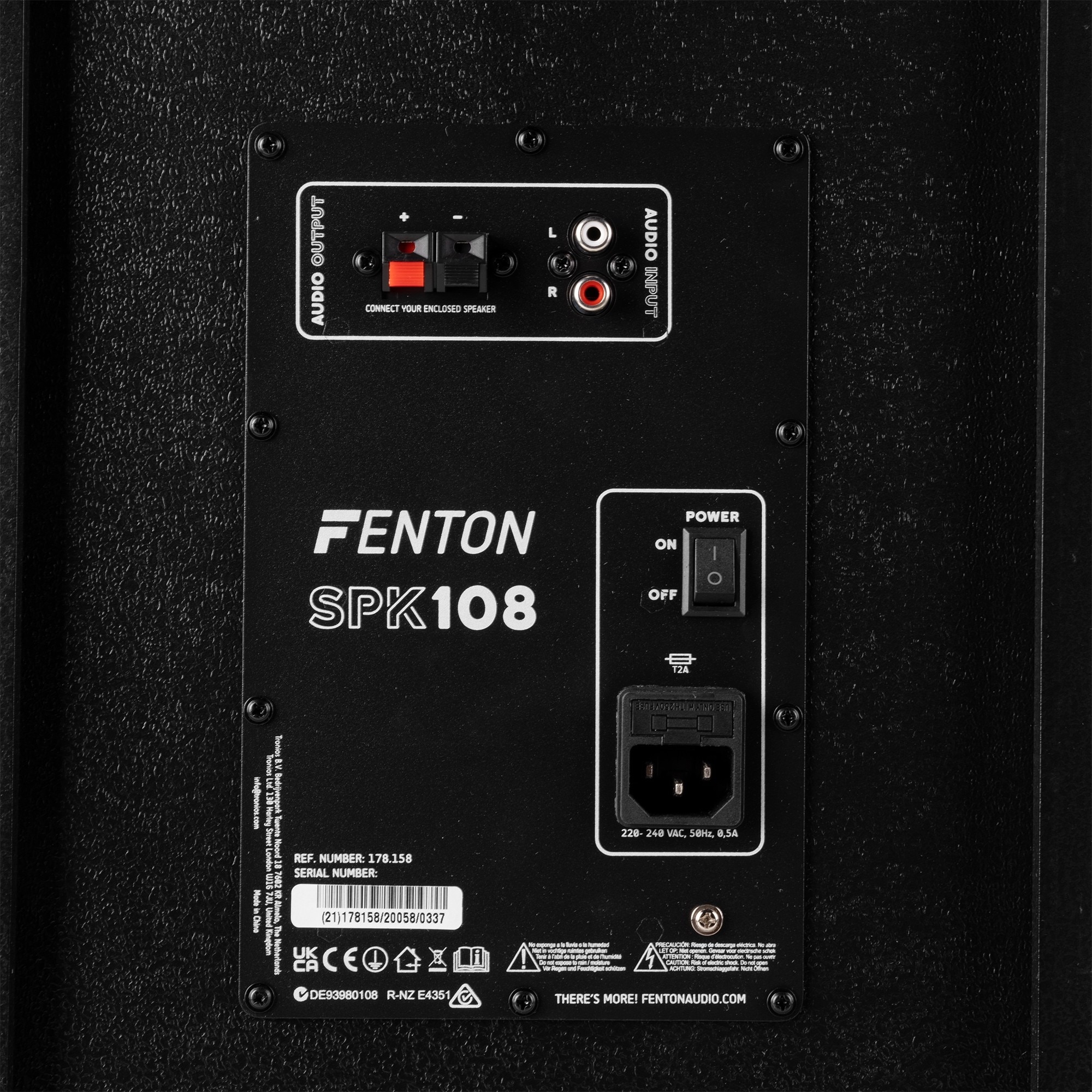 Set 2 boxe active, 8”, 200W RMS, LED, Bluetooth/USB/SD, Fenton SPK-108