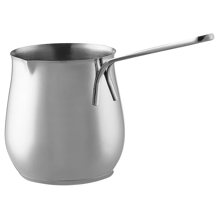 Ibric pentru cafea turceasca, din otel inoxidabil, 700 ml, forma ergonomica, rezistent si usor de curatat, 13 cm