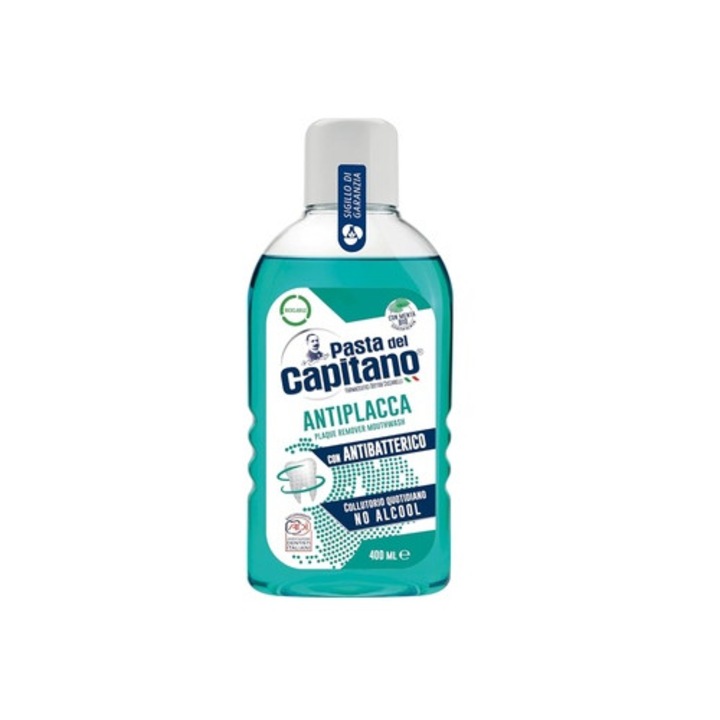 Apa de Gura, Pasta del Capitano, Antiplaca, Alkoholmentes, Mindennapos védelem, 400 ml