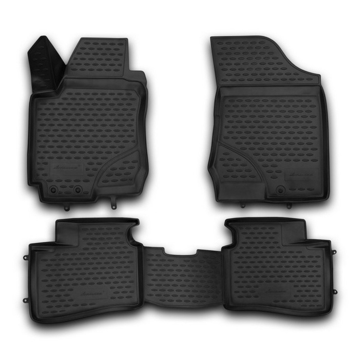 Covorase auto Novline pentru Hyundai i30 2007-2012, cauciuc, antiderapant, negru, set