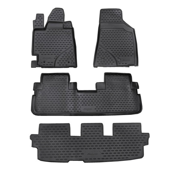 Covorase auto NOVLINE Toyota Highlander 2007-2013, cauciuc, tratament antiderapant, negru