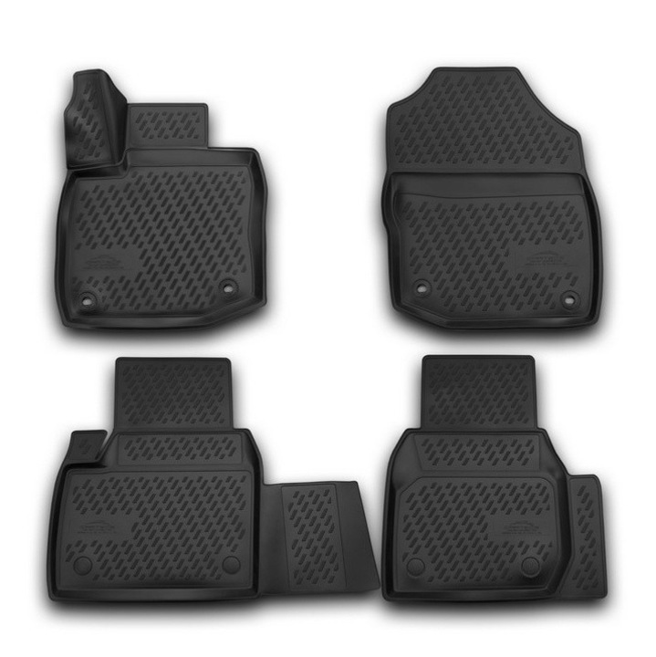 Covorase auto NOVLINE, cauciuc, negru, set, pentru Honda Civic 2012-2017, tratament antiderapant, impermeabile
