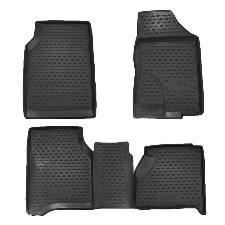 Covorașe auto, NOVLINE, Nissan Navara 2010-2015, cauciuc, antiderapant, negru