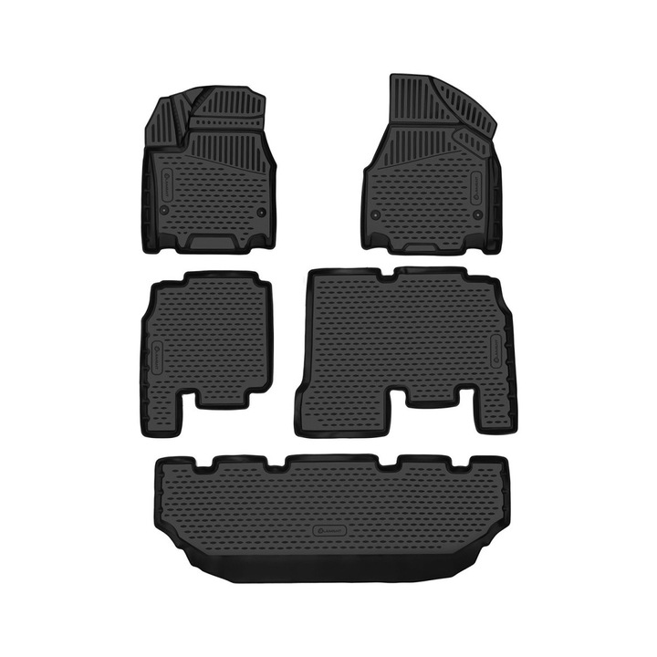 Covorase auto NOVLINE pentru Chrysler Pacifica 2017- (7 Locuri), cauciuc, negru, rezistente la apa