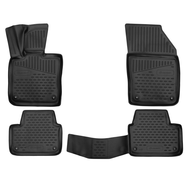 Covorașe auto NOVLINE pentru Volvo S60 2018-, cauciuc antiderapant, elasticitate, negru, set