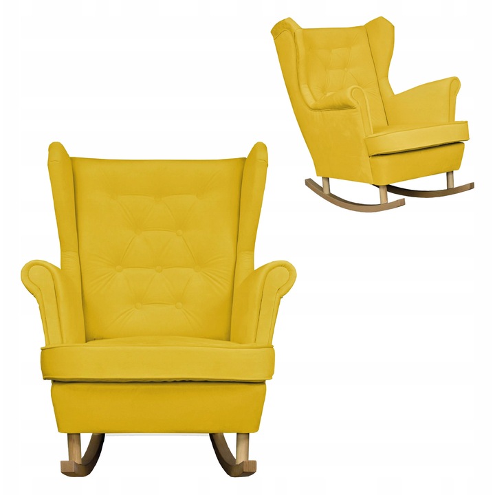 Diana Uszak fotel, hintázó, sárga, 104x84x92cm