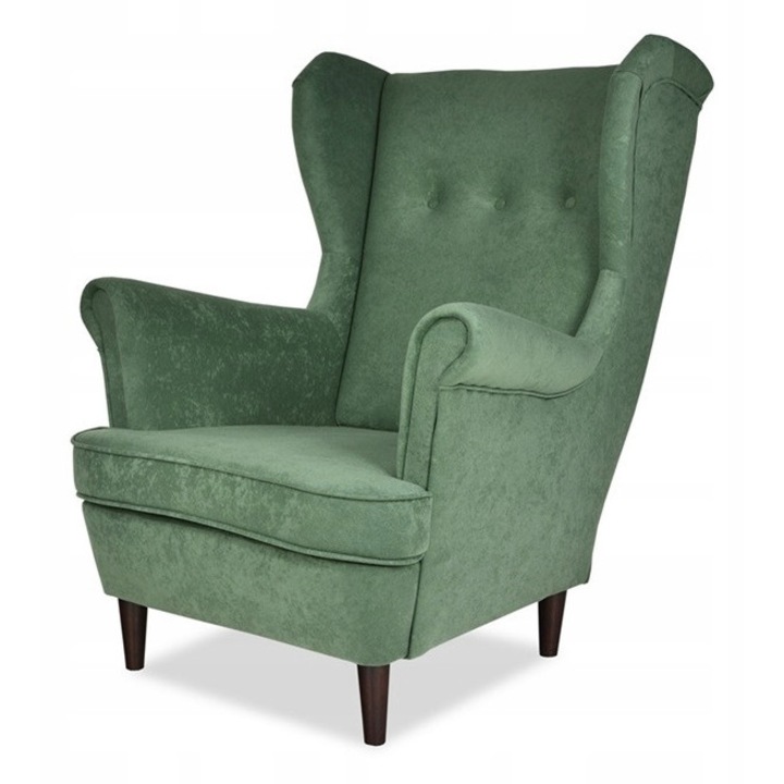 Fotel, Family Meble zöld, 104x84x92cm, lábtartó nélkül