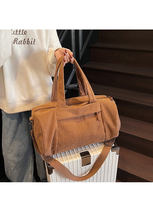 Geanta dama Retro Corduroy, Geanta sport femei, Multi-buzunar, Capacitate Mare si Rezistenta, Gentusa Umeri, Adecvat pentru calatorii zilnice, calatorii si cadouri de sarbatori