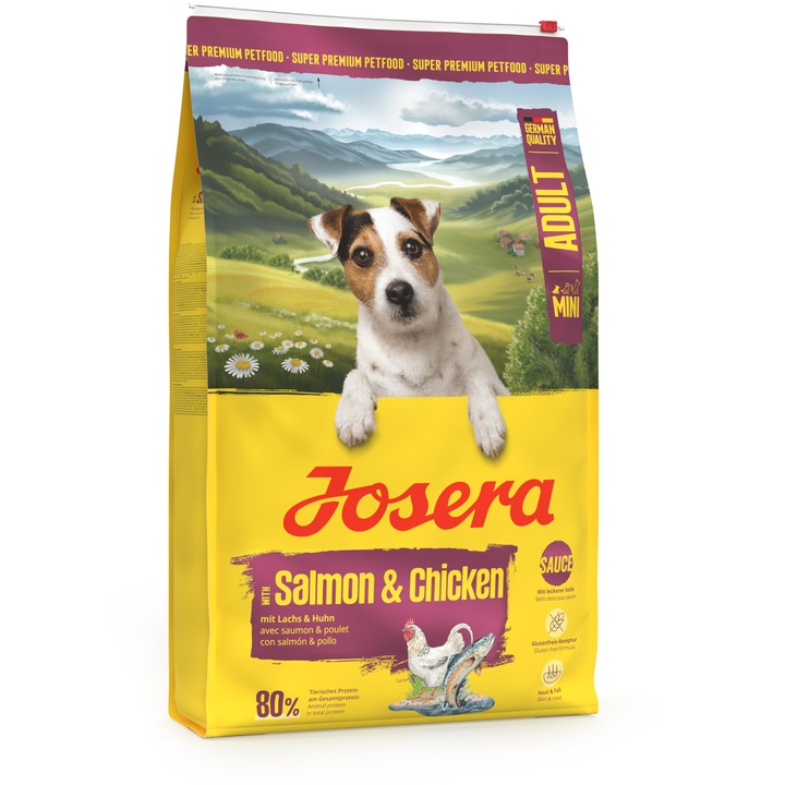 Hrana uscata pentru caini Josera Mini Adult, somon & pui, 10 kg