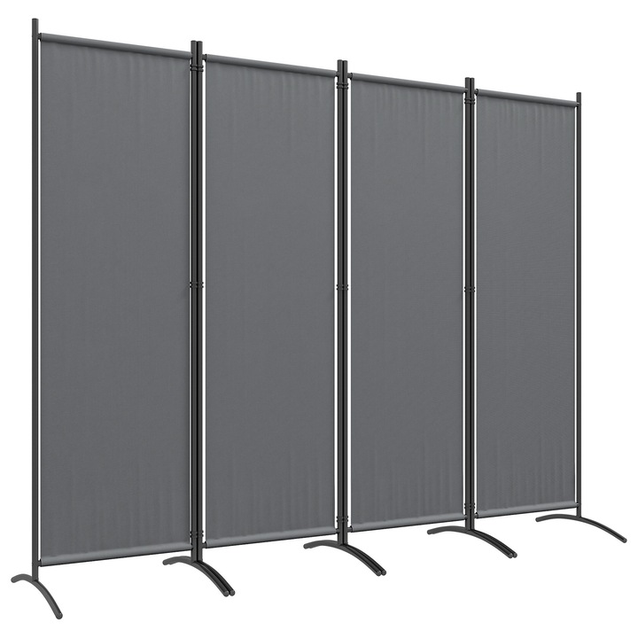 Paravan de Intimitate pentru Exterior, Outsunny, Poliester, metal, 221cm x 50cm x 172cm, Gri Inchis