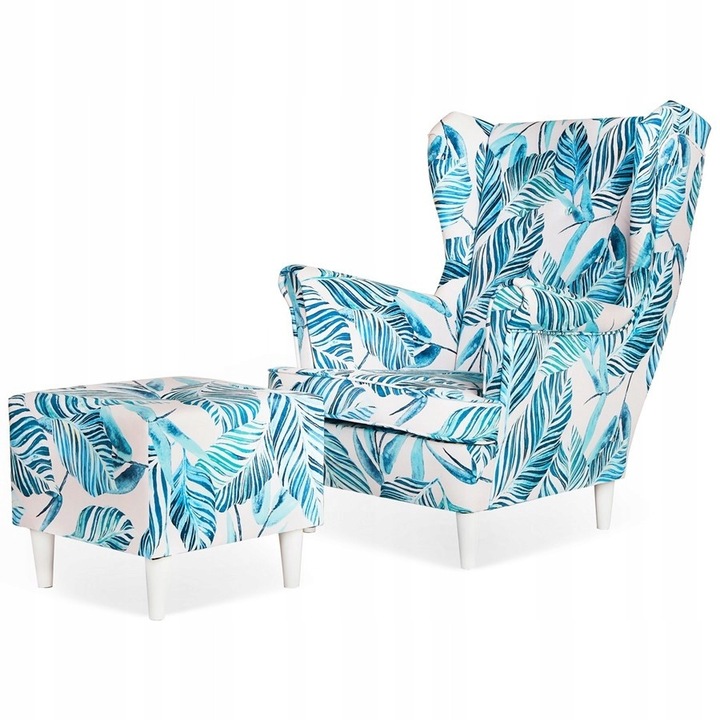 Fotel Uszak ARI támasztékkal, Family Meble, türkiz, 84x92x104cm