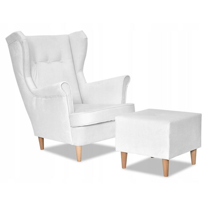 Uszak ARI fotel, Family Meble, AMORE 37 szövet, piszkosfehér, méretei 84x92x104cm