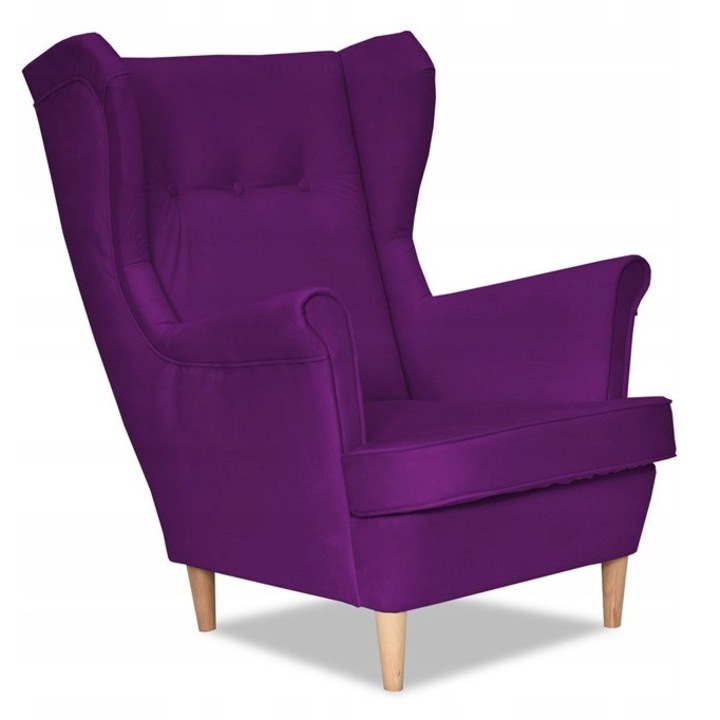 Fotel Uszak ARI, AMORE 46, intenzív lila, 104x84x92cm, lábtartó nélkül