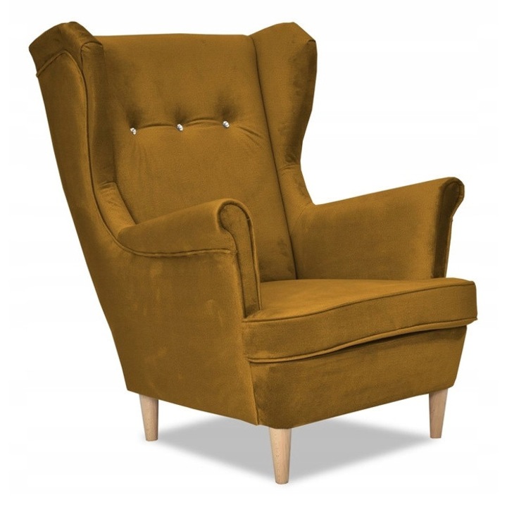 Fotel, Family Meble MONOLITH 48, arany színű, mérete 84x92x104cm