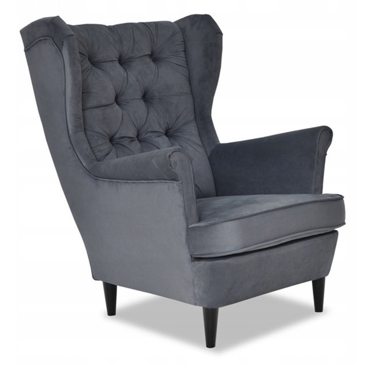 Fotel Uszak GAJA, Family Meble, AMORE 32, antracitszürke, 104x84x92cm